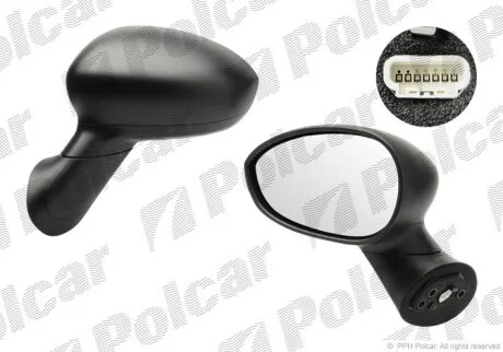 Дзеркало зовнішнє правий, 500, 03.07- Polcar 3035525M