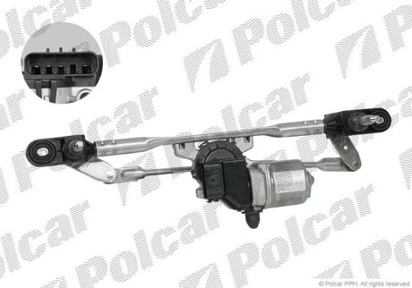 Механізм склоочисників з моторчиком, 500, 07.15- Polcar 3035ZWP1