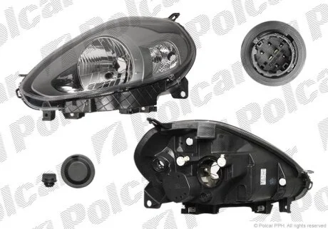Фара основна, PUNTO EVO 09.09- Polcar 3036091E