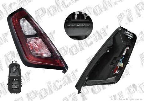 Ліхтар задній, PUNTO EVO 09.09- Polcar 3036881U