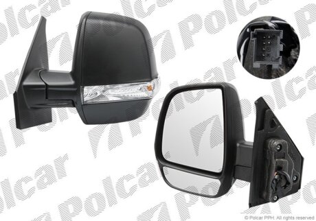 Дзеркало зовнішнє лівий, DOBLO 01.10- Polcar 3042516M