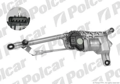 Механізм склоочисників з моторчиком, FIAT IDEA, 04-/06- Polcar 3044ZWP1