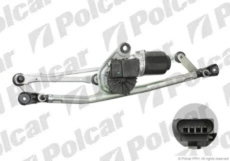 Механізм склоочисників з моторчиком, NEMO, 10.07- Polcar 3085ZWP2