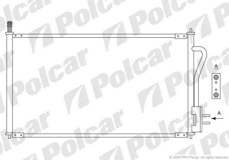 Радіатор кондиціонера Ford Focus 98-04 Polcar 3201K8C1