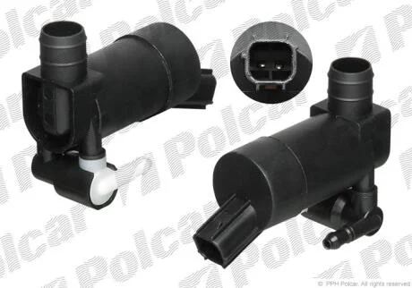 Насос склоомивача Ford C-Max 07-10, Focus 03-12, Galaxy 06-15, Kuga 07-, Mondeo 00-14, S-Max 06- /Volvo C30, V50, V70 Polcar 3202PS2