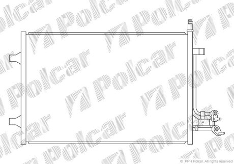 Радіатор кондиціонера, FORD FIESTA 02- Polcar 3212K8C2S