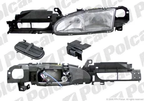 431-1106L-EM, 6841602, 684606, 7117877, 7117878 ФАРА L Н1, Н1 ПОД ЭЛ. КОР. Polcar 3216090E