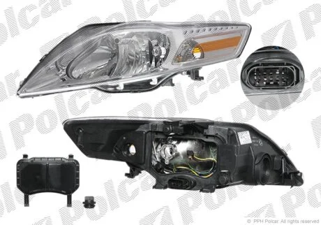 1478795, 1492386, 1512517, 1678016, 431-1179LMLD-EM, 7S7113101AE, 7S7113101AF ФАРА L Н7, Н1 С ЭЛ. КОР. Polcar 321909E