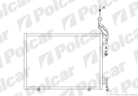 Радіатор кондиціонера, FORD FIESTA, 08- Polcar 3238K82X