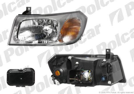 Фара основна, FORD TRANSIT, 01- Polcar 3247093E