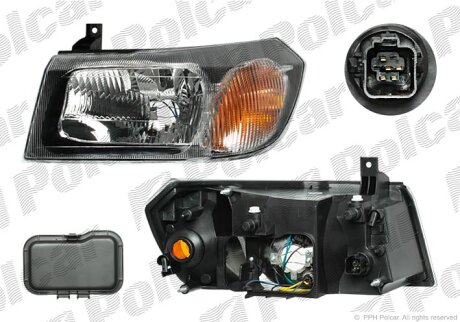 Фара основна, FORD TRANSIT, 01- Polcar 3247098E