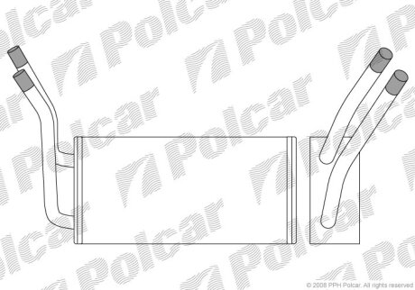 Радіатор пічки Ford Transit 2.0D-2.4D 01.00-05.06 Polcar 3247N81
