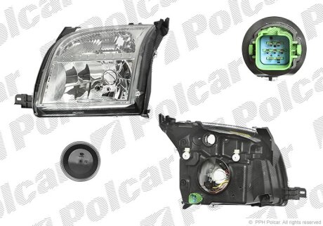 Фара основна, FORD FUSION, 02- Polcar 3257090E