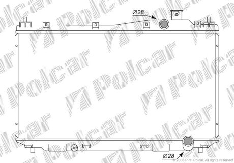 Радіатор охолодження, CIVIC VII Hatchback Polcar 3825081