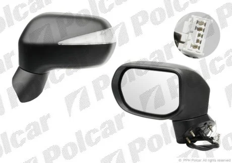 Дзеркало зовнішнє лівий CIVIC SDN, 10.05- Polcar 3845517M