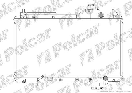 018-017-0002, 1210-0127, 19010-P3F-901, 19010-P3F-902, 66102, 74000, PL080517 РАДИАТОР B20B, B20Z1 Polcar 3875081K