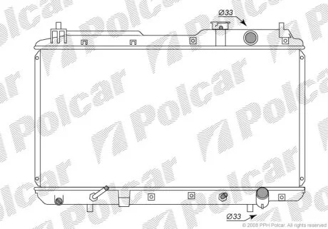 018-017-0002, 1210-0127, 19010-P3F-901, 19010-P3F-902, 66102, 74000, PL080517 РАДИАТОР B20B, B20Z1 Polcar 3875081K