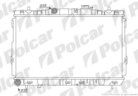 Радіатор охолодження, ELANTRA III (XD), 03 Polcar 4013081X
