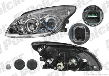 Фара основна, I30, 03.07-03.12 Polcar 4015091E