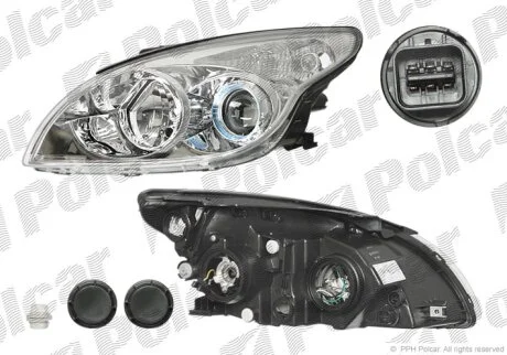 Фара основна, I30, 03.07-03.12 Polcar 401510E