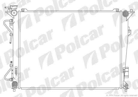 Радіатор охолодження Hyundai Grandeur, Sonata KIA Magentis 2.0-3.3 01.05-12.15 Polcar 4026081