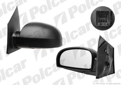 Дзеркало зовнішнє правий, HYUNDAI GETZ, 03- Polcar 4042524M