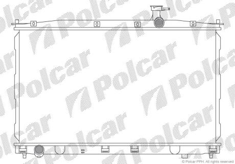 Радіатор охолодження двигуна Hyundai Santa Fé 2.2D/2.7 03.06-12.12 Polcar 4051082