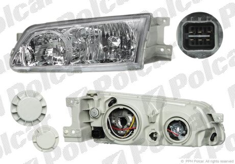 Фара основна, HYUNDAI H1, 98- Polcar 4062101E