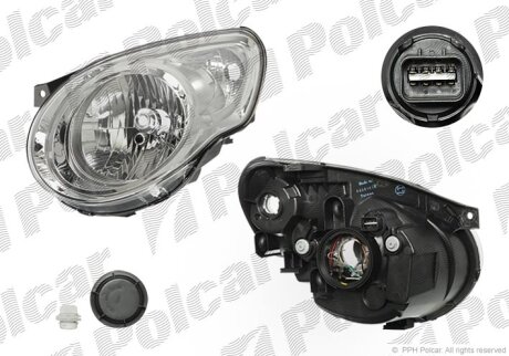 Фара основна, PICANTO, 02.08- Polcar 4107091E