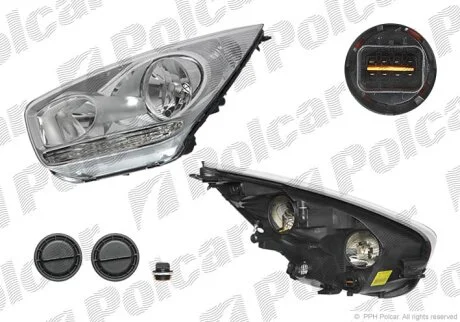Фара основна, VENGA, 01.10- Polcar 410809E