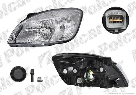 223-1123L-EM, 92101-1G030 ФАРА L Н4 ПОД ЭЛ. КОР. Polcar 4117091E