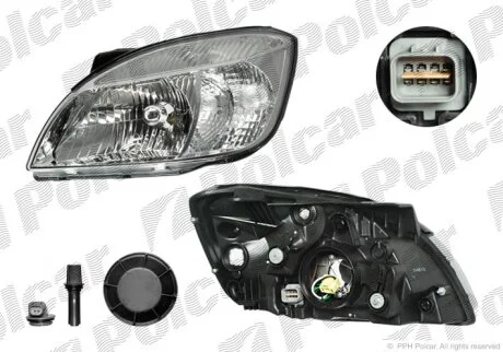Фара основна, RIO, 01.05-09.11 Polcar 411710E