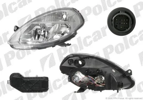 Фара основна, LANCIA Y, 04-/06- Polcar 421709E