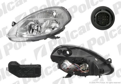 Фара основна, LANCIA Y, 04-/06- Polcar 421710E