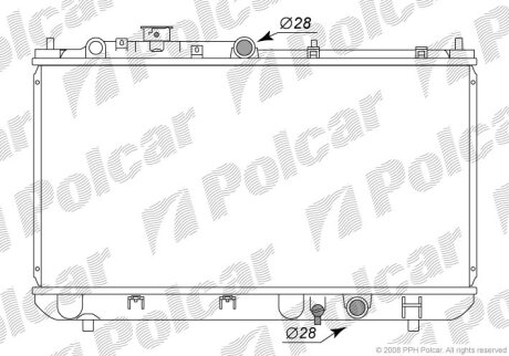 62456A, 71065, PL060850, RF1S-15-200A, RF1S-15-200B, RF2L-15-200B, RF2L-15-200C РАДИАТОР RF (2,0 D) Polcar 4509081K