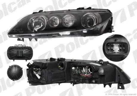 Фара основна, MAZDA 6, 02-07 Polcar 4519106E