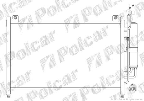Радіатор кондиціонера, Mazda 2, 07- Polcar 4533K82K