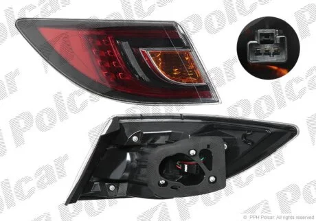 Ліхтар задній Mazda 6, 2007- 456087-E Polcar 456087E