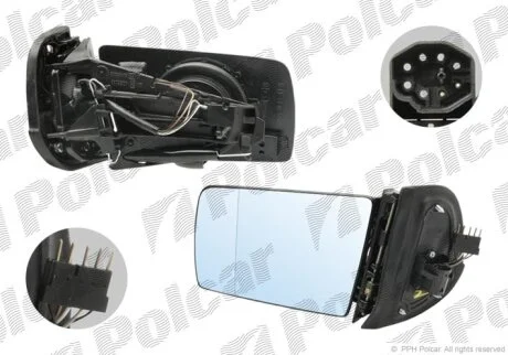 Дзеркало зовнішнє лівий, MB 202,210 94- Polcar 5002515M