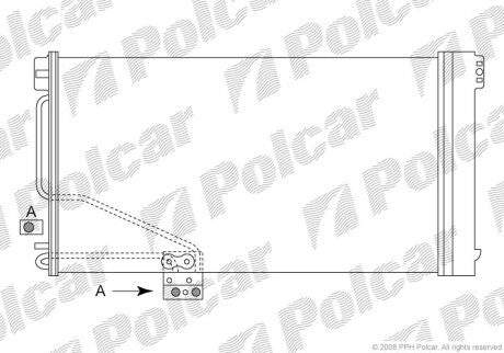 Радіатор кондиціонера Mercedes C,(W203) Polcar 5003K8C1S