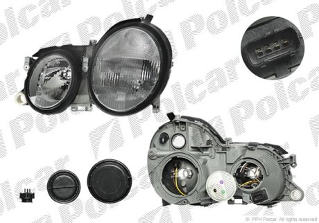 Фара основна, MERC.C208 (CLK), 97- Polcar 500409E