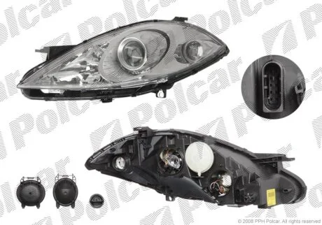Фара основна, A-KLASSE (W169), 04- Polcar 5006103E