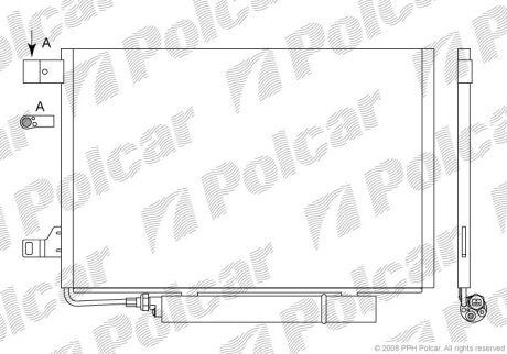 Радіатор кондиціонера, MERCEDES A (W169) Polcar 5006K81X