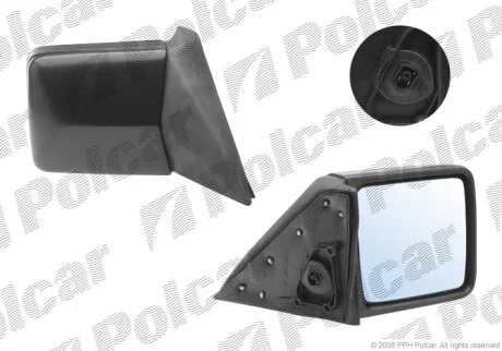 Дзеркало зовнішнє правий MB124/201/190 85-92 Polcar 5014524M