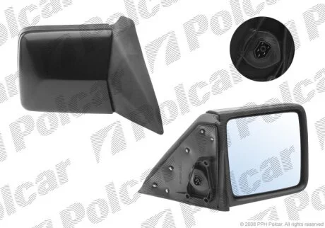 Дзеркало зовнішнє правий, MB124/201/190 85-92 Polcar 5014525M