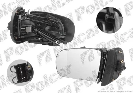 Дзеркало зовнішнє правий, MERCEDES E(W210) 00- Polcar 5015526M