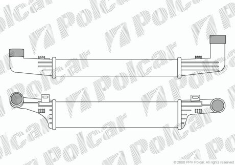 Радіатор повітря (інтеркулери) E-KLASA (210) 95- Polcar 5015J84