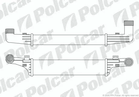 Радіатор повітря (інтеркулери) E-KLASA (210) 95- Polcar 5015J84