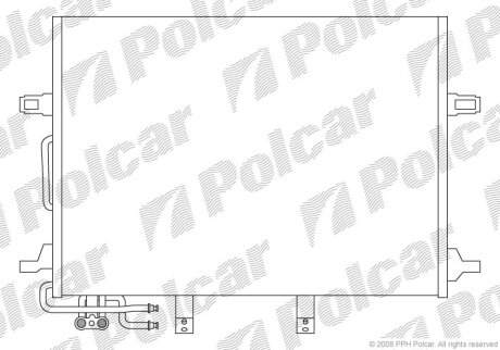 Радіатор кондиціонера, MERCEDES W211 02- Polcar 5016K8C1S