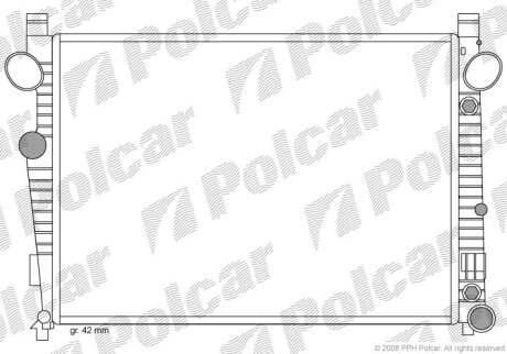 Радіатор охолодження, KLASA S (W220), 09.9 Polcar 5025082X